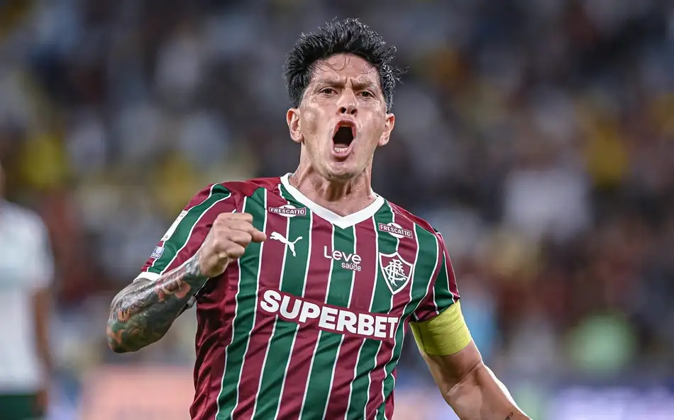 Com gol de virada de Cano, Fluminense vence o líder do Brasileirão, Palmeiras Cano comemora gol pelo Fluminense contra o Palmeiras no Brasileirão (Foto: Jayson Braga/Brazil Photo Press/Folhapress)